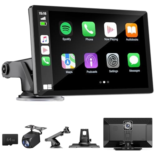 HAUXIY Wireless Apple Carplay Screen - 9" Portable Car Stereo